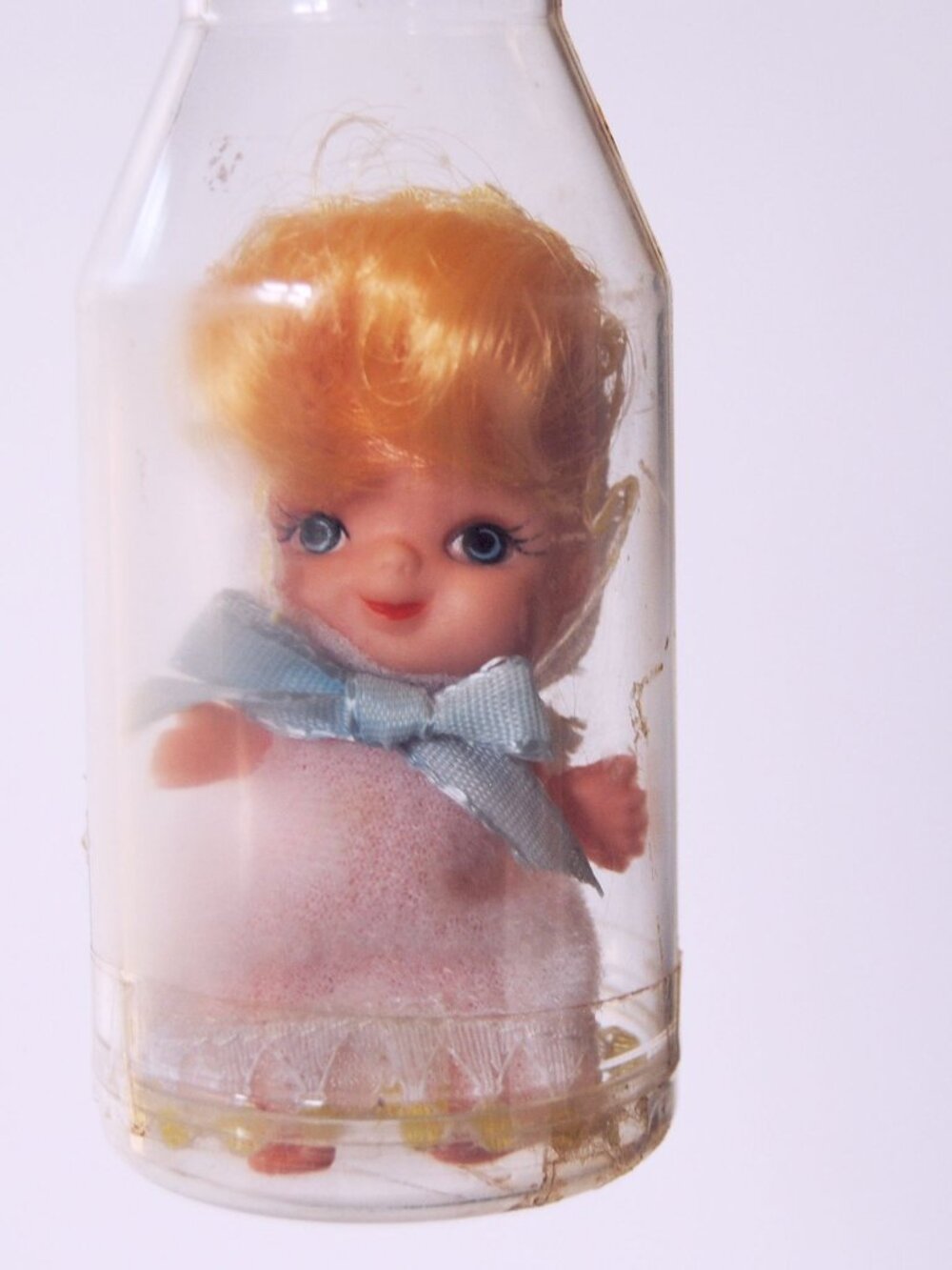 Vintage 1970’s Bottle Little Baby  Doll Blonde Hair Made In Hong Kong